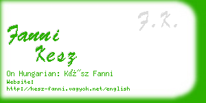 fanni kesz business card